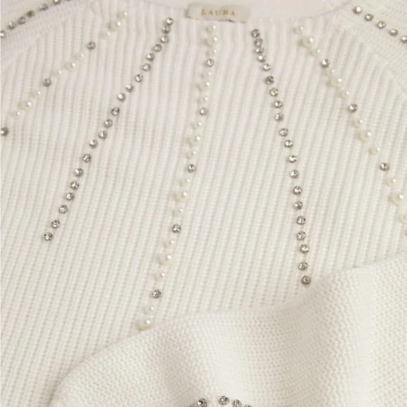 Laura Pearl & Rhinestone Detail Sweater - Picture 3 of 13
